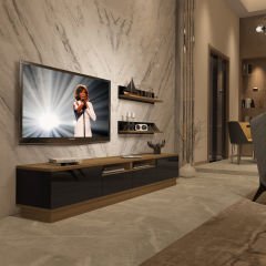 Decoraktiv Trendstyle 220r Mdf Tv Ünitesi Tv Sehpası Pera - Siyah