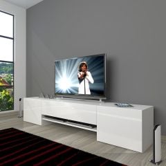 Decoraktiv 1e1 Slm Tv Ünitesi Tv Sehpası Parlak Beyaz