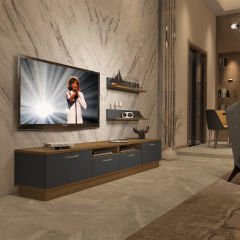 Decoraktiv Trendstyle 220r Mdf Tv Ünitesi Tv Sehpası Pera - Antrasit