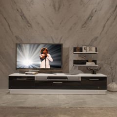 Decoraktiv Trio 4 Mdf Tv Ünitesi Tv Sehpası Beyaz - Siyah