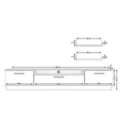 Decoraktiv Trio 4 Mdf Tv Ünitesi Tv Sehpası Beyaz - Siyah