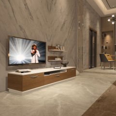Decoraktiv Trio 4 Mdf Tv Ünitesi Tv Sehpası Beyaz - Ceviz