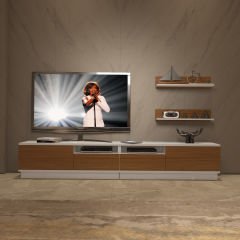 Decoraktiv Trendstyle 220RS Mdf Tv Ünitesi Tv Sehpası Beyaz - Ceviz