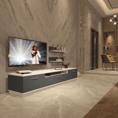 Decoraktiv Trio 4 Mdf Tv Ünitesi Tv Sehpası Beyaz - Antrasit