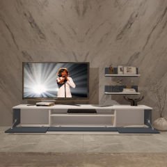 Decoraktiv Trio 4 Mdf Tv Ünitesi Tv Sehpası Beyaz - Antrasit