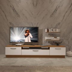 Decoraktiv Trio 4 Mdf Tv Ünitesi Tv Sehpası Ceviz - Beyaz
