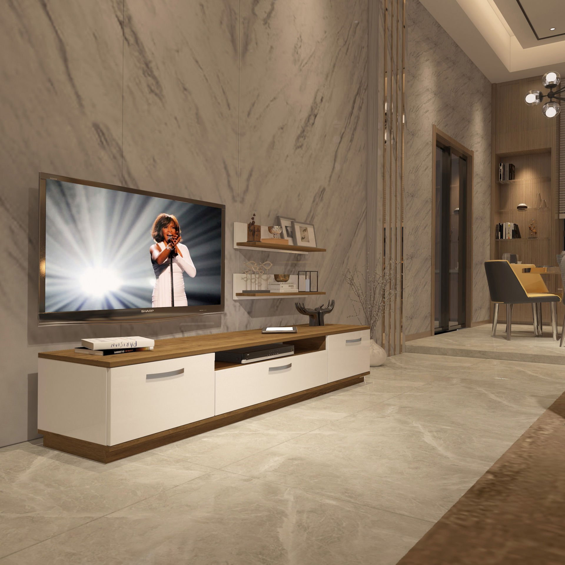 Decoraktiv Trio 4 Mdf Tv Ünitesi Tv Sehpası Pera - Beyaz