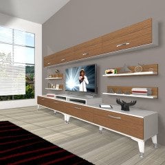 Decoraktiv Ekoflex 360Y Slm Silver Tv Ünitesi Tv Sehpası Beyaz - Ceviz