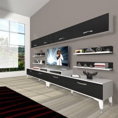 Decoraktiv Ekoflex 360Y Slm Silver Tv Ünitesi Tv Sehpası Beyaz - Ceviz