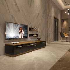 Decoraktiv Trio 4 Mdf Tv Ünitesi Tv Sehpası Pera - Siyah
