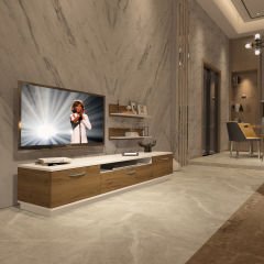Decoraktiv Trio 4 Mdf Tv Ünitesi Tv Sehpası Beyaz - Pera