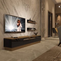 Decoraktiv Trendstyle 220RS Mdf Tv Ünitesi Tv Sehpası Pera - Siyah