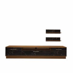 Decoraktiv Trio 200r Mdf Tv Ünitesi Tv Sehpası Ceviz - Siyah Mermer