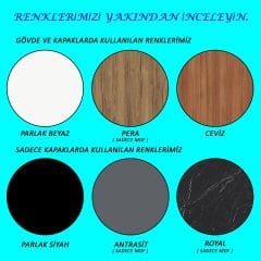 Decoraktiv Trio 4 Mdf Tv Ünitesi Tv Sehpası Ceviz - Siyah Mermer