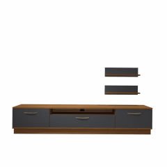 Decoraktiv Trio 4 Mdf Tv Ünitesi Tv Sehpası Ceviz - Antrasit