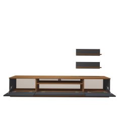 Decoraktiv Trio 4 Mdf Tv Ünitesi Tv Sehpası Ceviz - Antrasit
