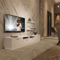Decoraktiv Trendstyle 220r Slm Tv Ünitesi Tv Sehpası Parlak Beyaz