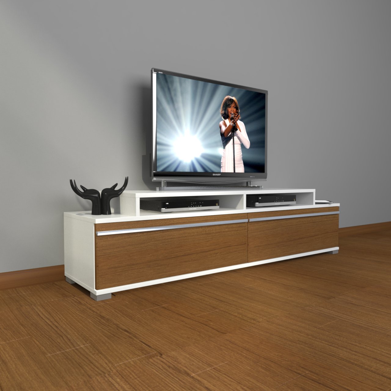 Decoraktiv Ekoflex 4 Mdf Tv Ünitesi Tv Sehpası Beyaz - Ceviz