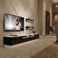 Decoraktiv Trendstyle 220r Slm Tv Ünitesi Tv Sehpası Beyaz - Siyah