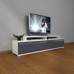 Decoraktiv Ekoflex 4 Mdf Tv Ünitesi Tv Sehpası Beyaz - Antrasit
