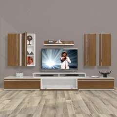 Decoraktiv Ekoflex 8D Mdf Tv Ünitesi Tv Sehpası Beyaz - Ceviz