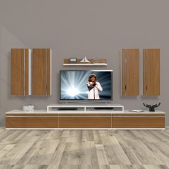 Decoraktiv Ekoflex 8D Mdf Tv Ünitesi Tv Sehpası Beyaz - Ceviz
