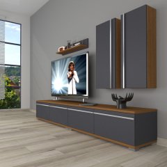 Decoraktiv Eko 5220T Mdf Tv Ünitesi Tv Sehpası Ceviz - Antrasit