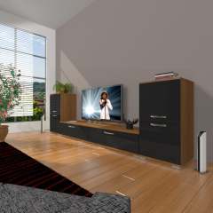 Decoraktiv Eko On2 Slm Std Tv Ünitesi Tv Sehpası Ceviz - Siyah