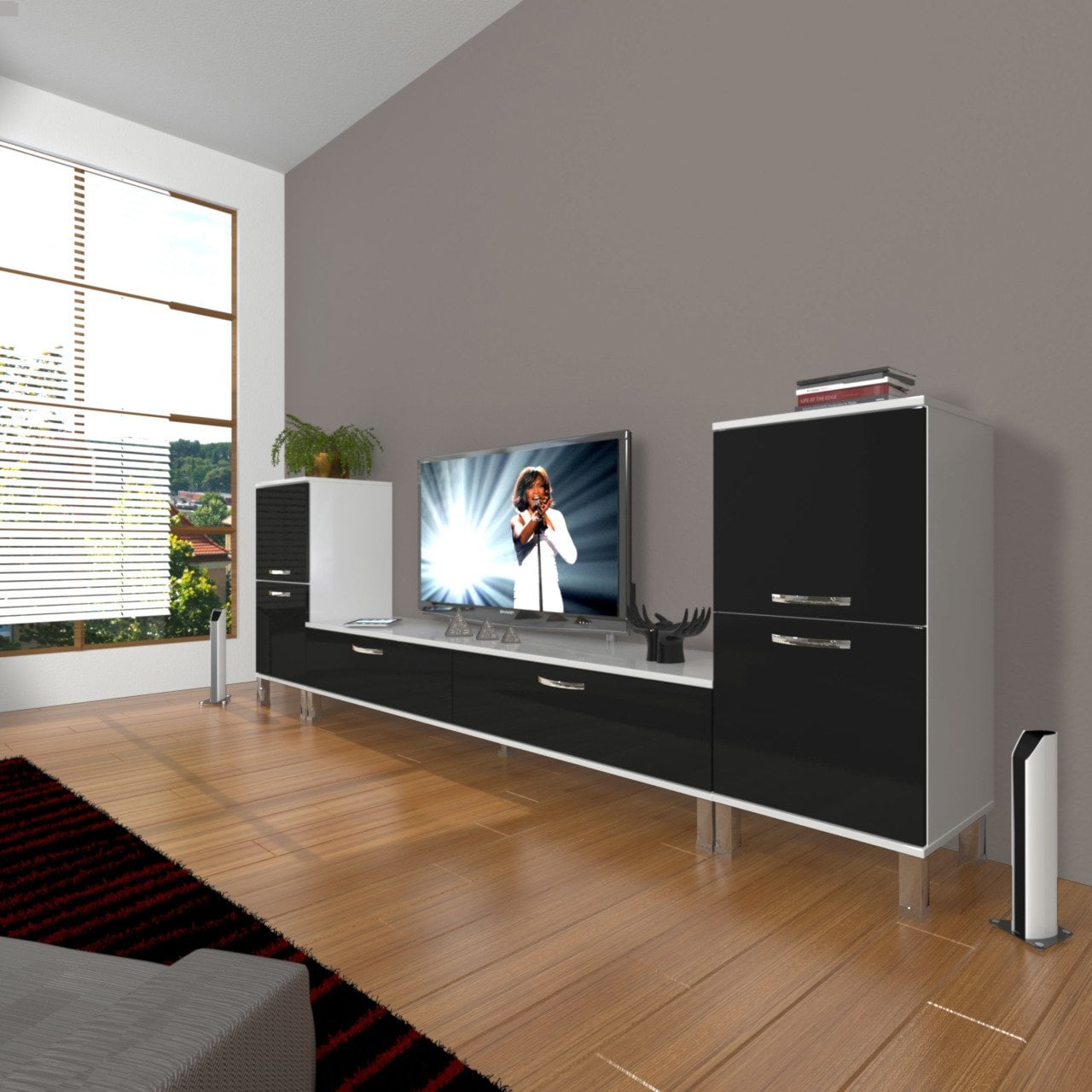 Decoraktiv Eko On2 Slm Std Krom Ayaklı Tv Ünitesi Tv Sehpası