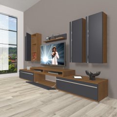 Decoraktiv Ekoflex 8D Mdf Tv Ünitesi Tv Sehpası Ceviz - Antrasit