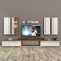Decoraktiv Ekoflex 8D Mdf Tv Ünitesi Tv Sehpası Ceviz - Beyaz
