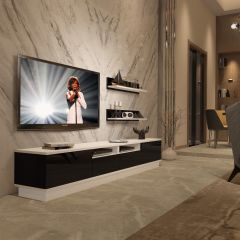 Decoraktiv Trendstyle 220RS Slm Tv Ünitesi Tv Sehpası Beyaz - Siyah