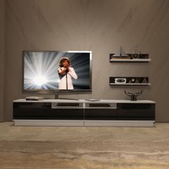 Decoraktiv Trendstyle 220RS Slm Tv Ünitesi Tv Sehpası Beyaz - Siyah
