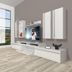 Decoraktiv Ekoflex 8D Mdf Tv Ünitesi Tv Sehpası Parlak Beyaz