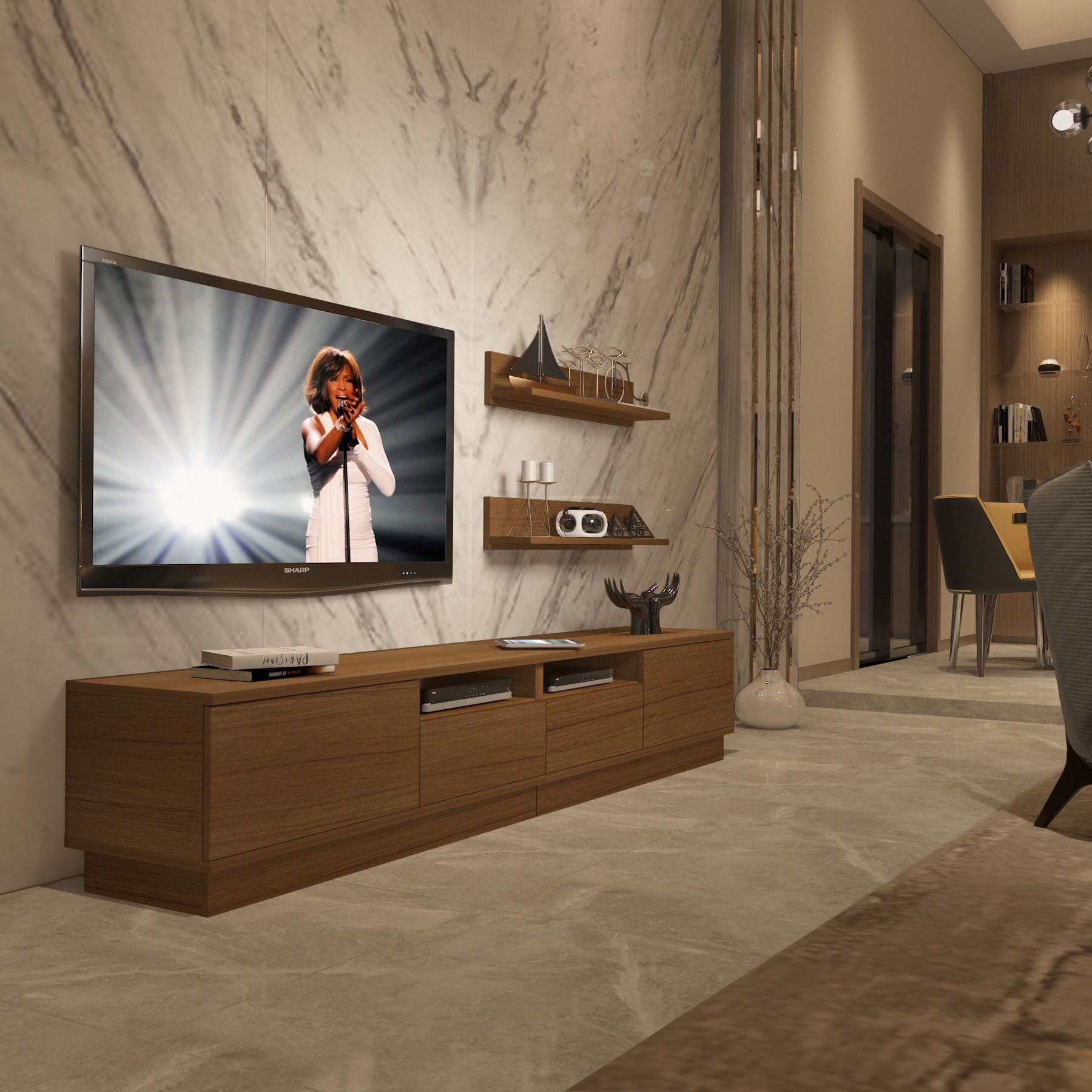 Decoraktiv Trendstyle 220RS Slm Tv Ünitesi Tv Sehpası Ceviz