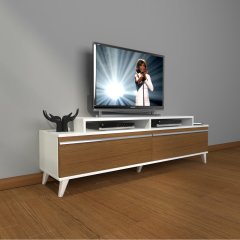 Decoraktiv Ekoflex 4 Mdf Retro Tv Ünitesi Tv Sehpası Beyaz - Ceviz