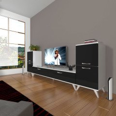 Decoraktiv Eko On2 Slm Std Retro Tv Ünitesi Tv Sehpası Parlak Beyaz