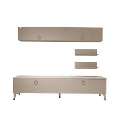 Decoraktiv Eko 5 Mdf Std Gold Tv Ünitesi Tv Sehpası Parlak Beyaz