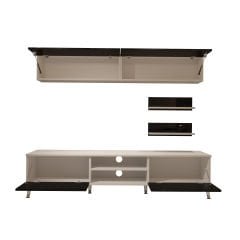 Decoraktiv Eko 5 Mdf Dvd Gold Tv Ünitesi Tv Sehpası Beyaz - Siyah
