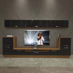 Decoraktiv Trendstyle 9 Mdf Tv Ünitesi Tv Sehpası Ceviz - Siyah