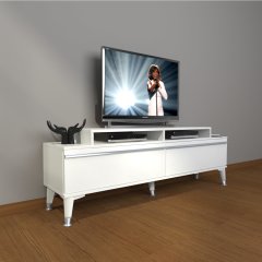 Decoraktiv Ekoflex 4 Mdf Silver Tv Ünitesi Tv Sehpası Parlak Beyaz