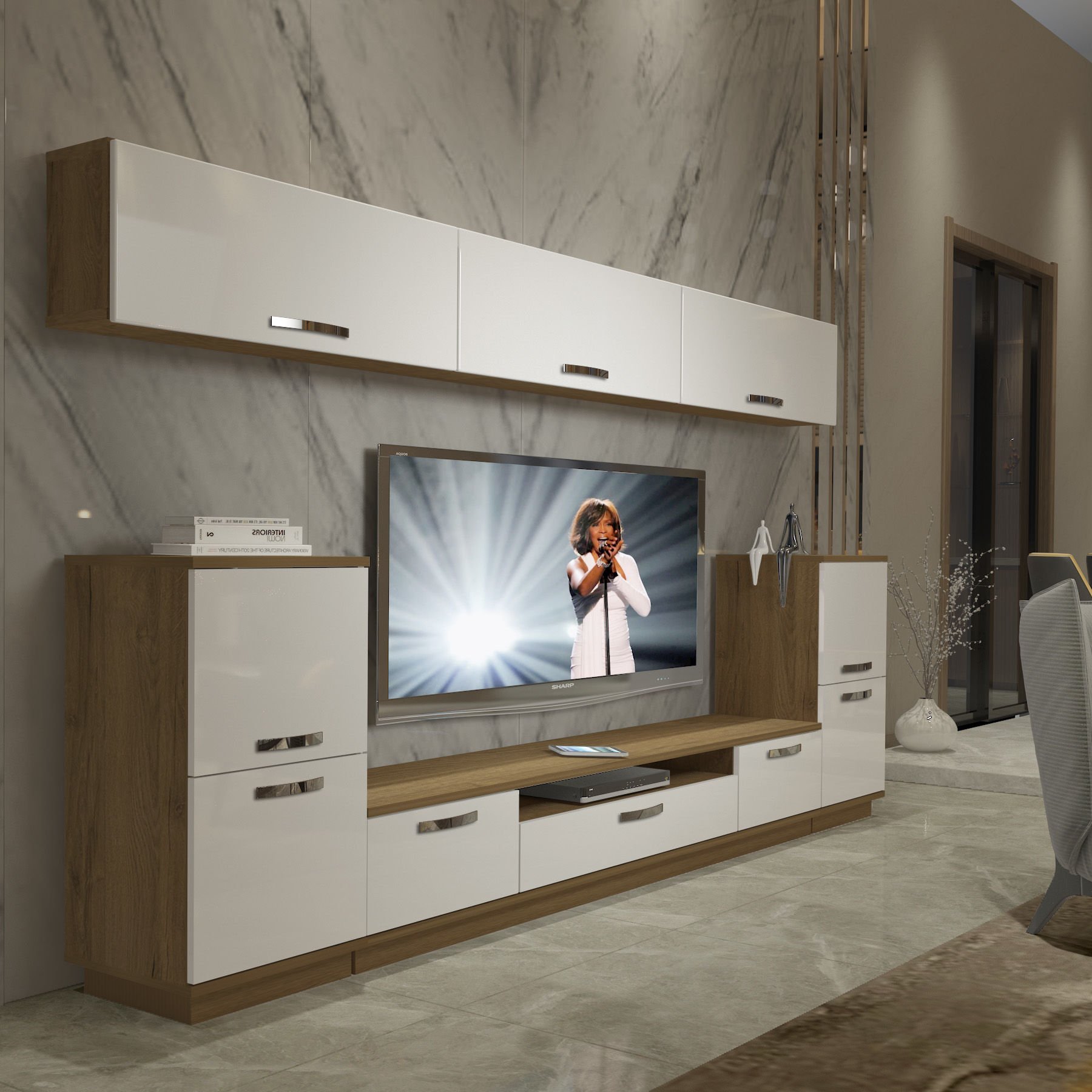 Decoraktiv Trendstyle 9 Mdf Tv Ünitesi Tv Sehpası Pera - Beyaz