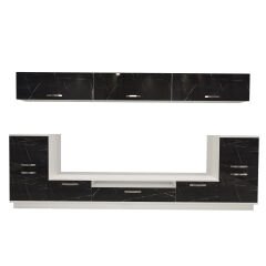 Decoraktiv Trendstyle 9 Mdf Tv Ünitesi Tv Sehpası Beyaz - Siyah Mermer