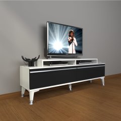 Decoraktiv Ekoflex 4 Mdf Silver Tv Ünitesi Tv Sehpası Beyaz - Siyah