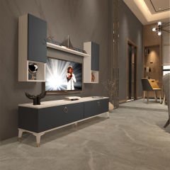 Decoraktiv Eko 5DA Mdf Std Gold Tv Ünitesi Tv Sehpası Beyaz - Antrasit
