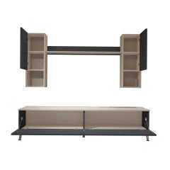 Decoraktiv Eko 5DA Mdf Std Gold Tv Ünitesi Tv Sehpası Beyaz - Antrasit