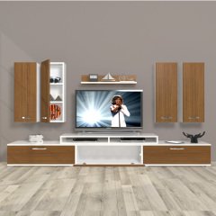 Decoraktiv Ekoflex 8D Slm Tv Ünitesi Tv Sehpası Beyaz - Ceviz