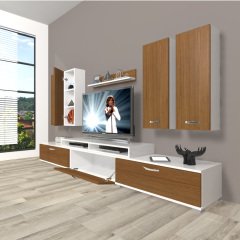Decoraktiv Ekoflex 8D Slm Tv Ünitesi Tv Sehpası Beyaz - Ceviz