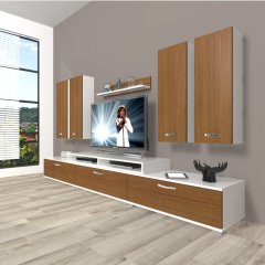 Decoraktiv Ekoflex 8D Slm Tv Ünitesi Tv Sehpası Beyaz - Ceviz
