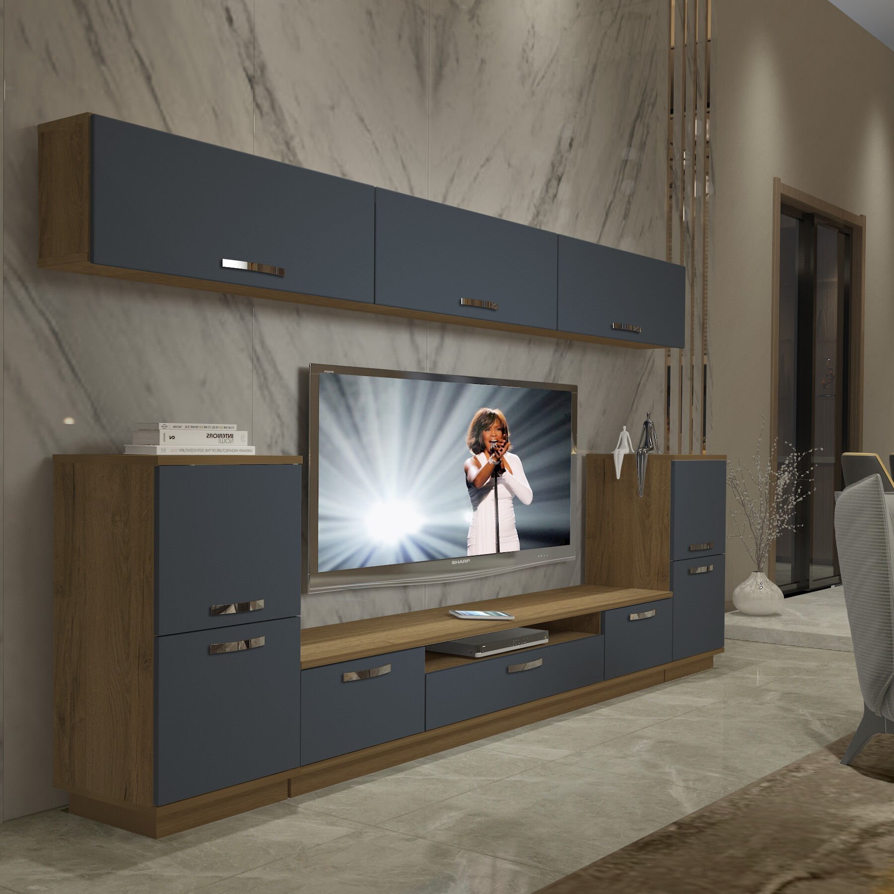 Decoraktiv Trendstyle 9 Mdf Tv Ünitesi Tv Sehpası Pera - Antrasit